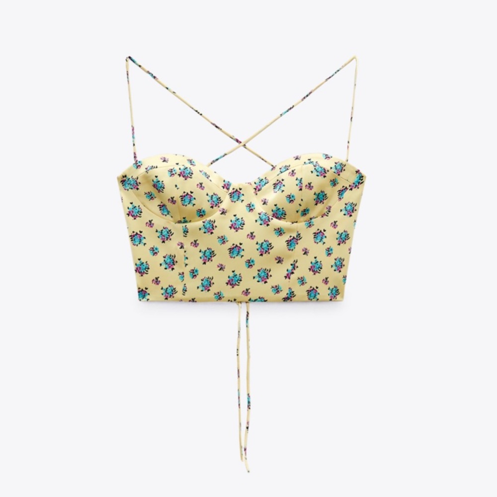 Zara NWT satin crop Top - Picture 7 of 9